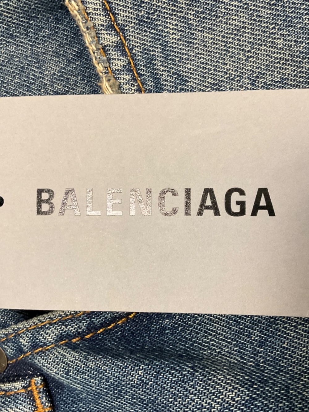 BALENCIAGA DIRTY VINTAGE BLUE HIGH WAISTED STRAIGHT LEG DENIM JEANS - Picture 6 of 8